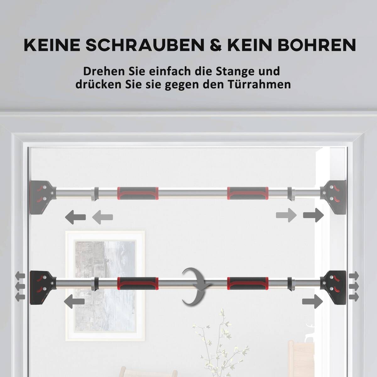 SPORTNOW Klimmzugstange rot Edelstahl B/H/L: ca. 10x7x92 cm