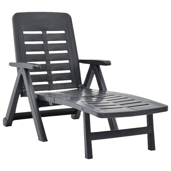 vidaXL Sonnenliege anthrazit Kunststoff B/H/L: ca. 189x96x72 cm