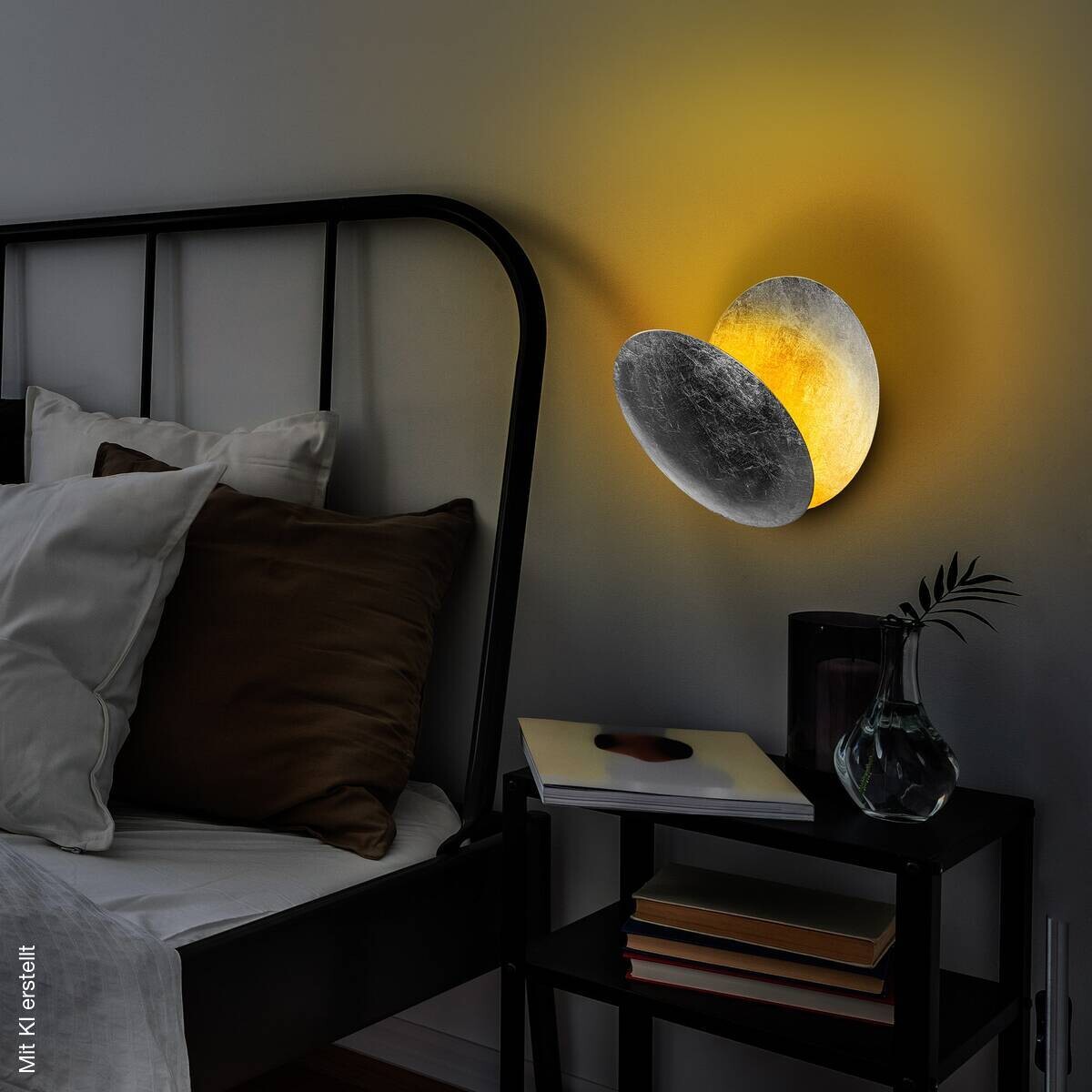 Opviq LED-Wandleuchte silber Metall B/H/T: ca. 25x25x16 cm
