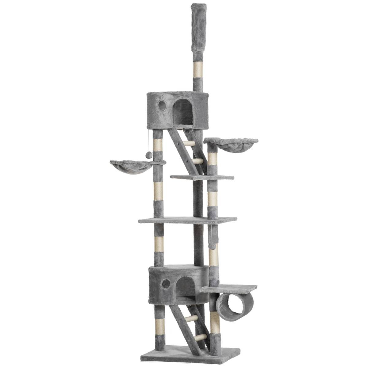 PawHut Kratzbaum hellgrau Polyester B/H/L: ca. 45x260x60 cm