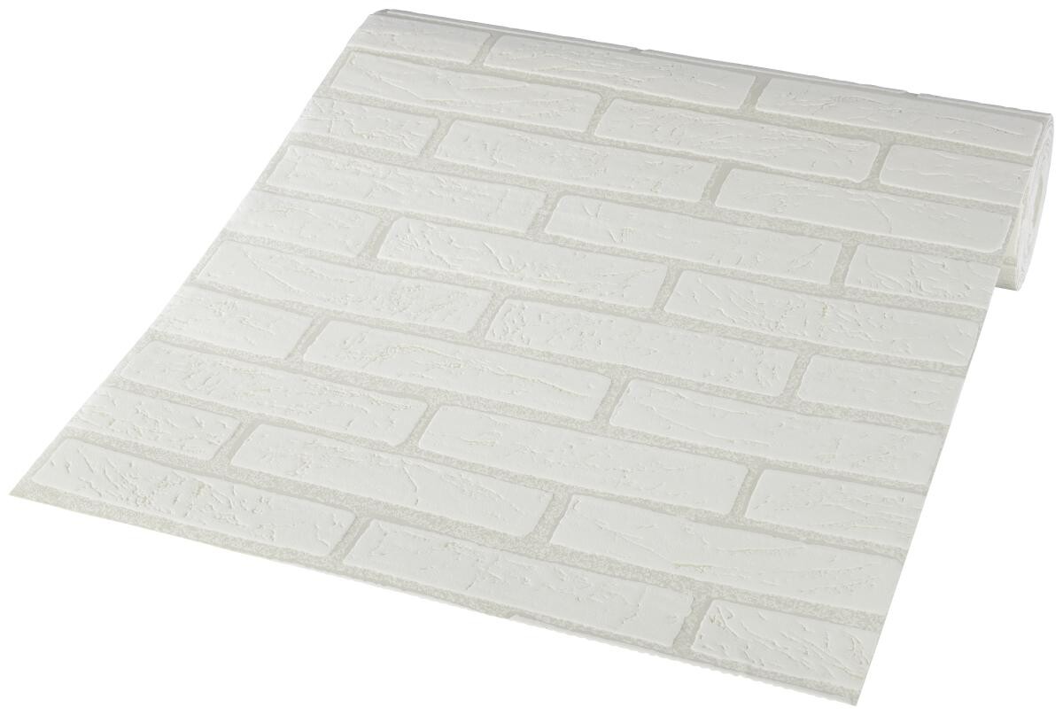 Vliestapete Steinoptik weiß B/L: ca. 53x1005 cm