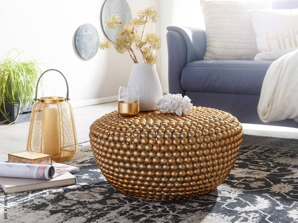 Couchtisch gold B/H/T: ca. 60x30x60 cm