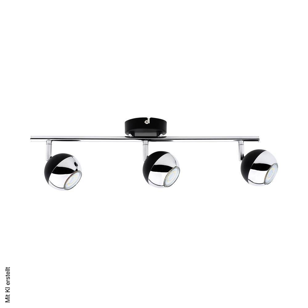 SPOT Light Spotbalken Bianca schwarz Chrom Metall B/H/T: ca. 48x16x8 cm GU10 3 Brennstellen