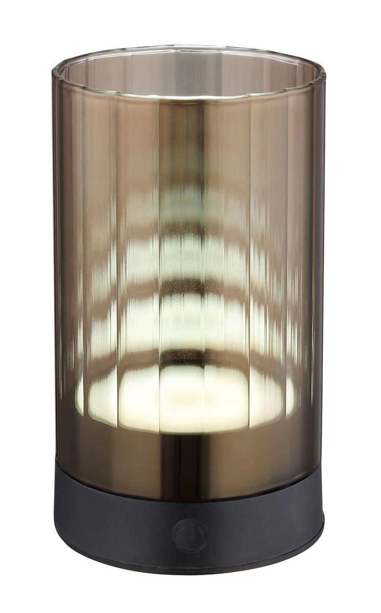 GLOBO LED-Tischleuchte braun schwarz Glas H/D: ca. 14x8 cm
