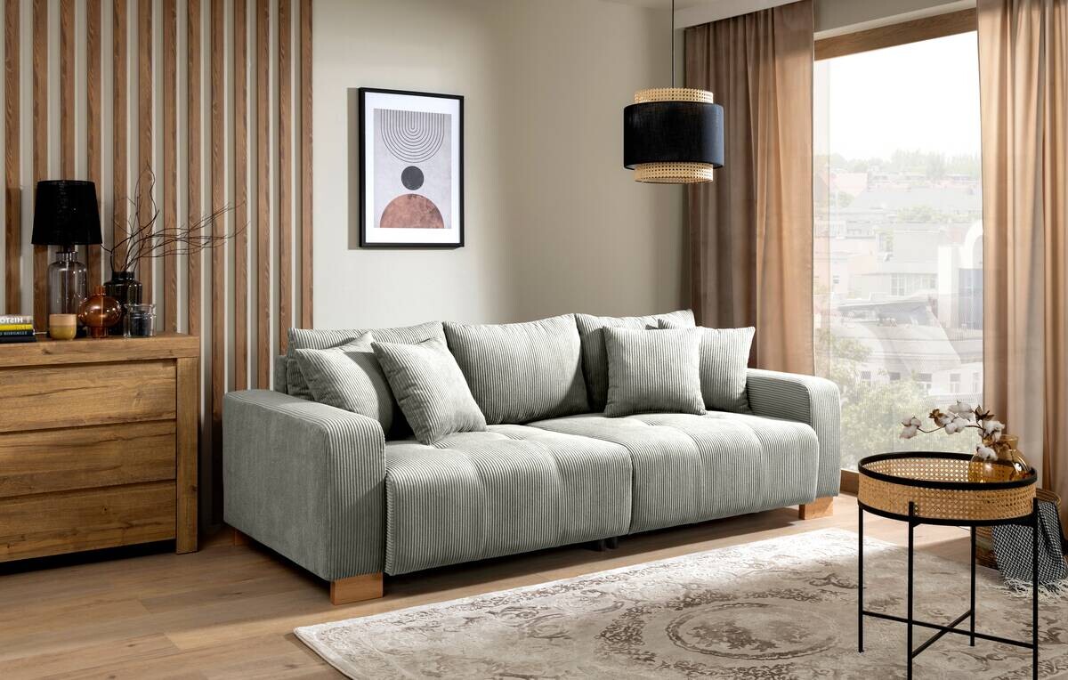 Big Sofa Alpha New hellgrau Microfaser B/H/T: ca. 244x85x112 cm