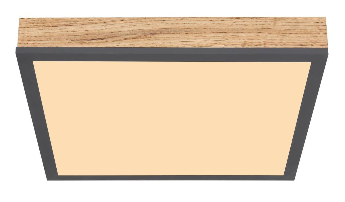 LED-Deckenleuchte Doro Holzoptik Graphit Metall Kunststoff Holz B/H/L: ca. 30x6x30 cm