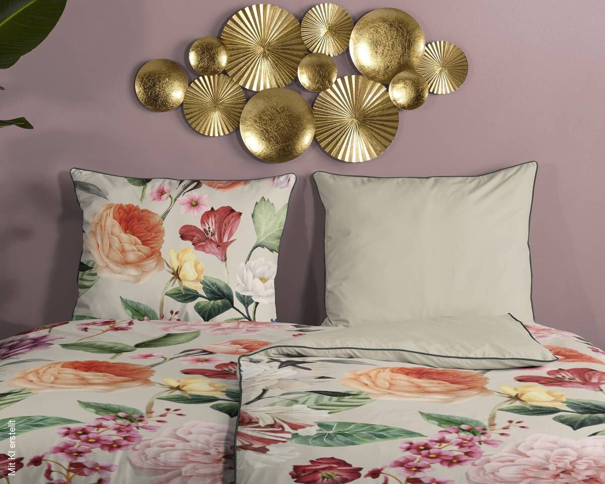 Baumwoll Bettwäsche Fiori Satin