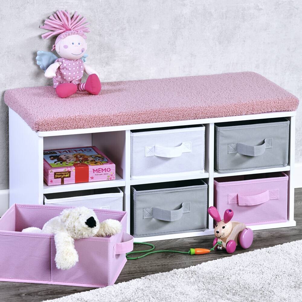 Kesper Kinder-Sitzbank rosa Polyester B/H/L: ca. 31,5x12x70 cm