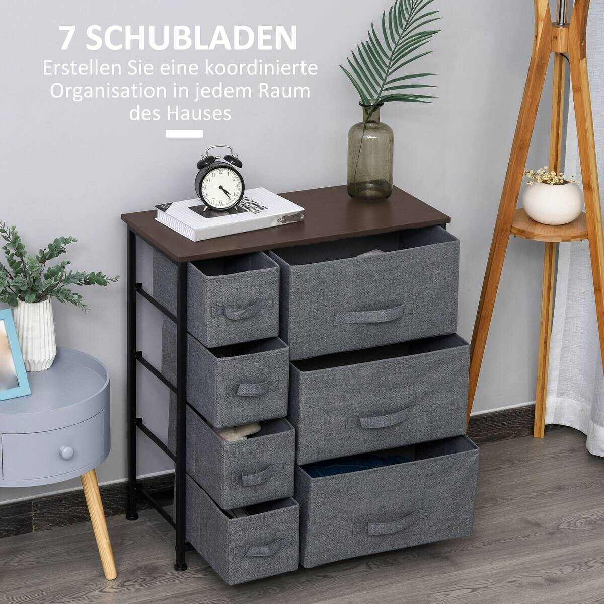 HOMCOM Aufbewahrungsregal dunkelgrau Edelstahl B/H/L: ca. 30x63,5x71 cm