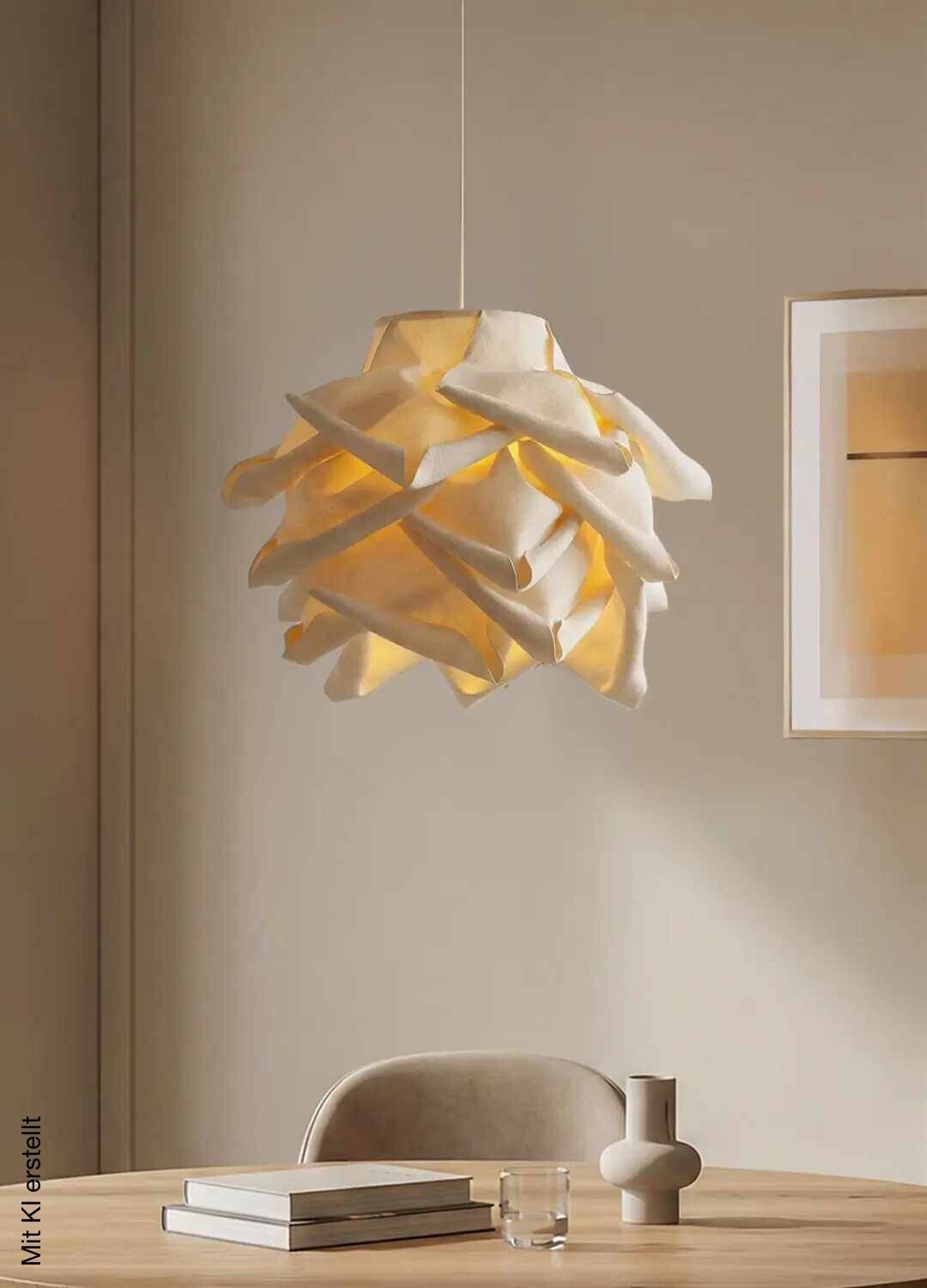 Opviq Pendelleuchte beige Kunststoff B/H/T/L/D: ca. 58x125x58x58x58 cm E27 1 Brennstellen