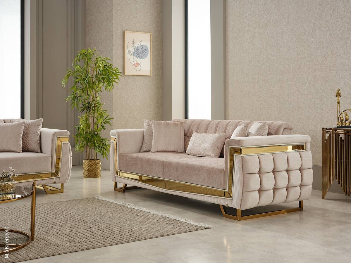 Sofa 3-2-1 Pera beige Webstoff
