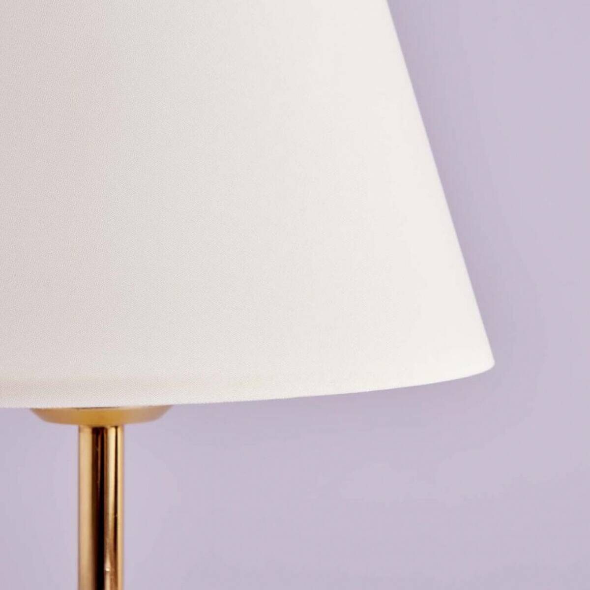 Opviq Tischleuchte weiß gold Metall Stoff B/H/L: ca. 22x37x22 cm E27 1 Brennstellen