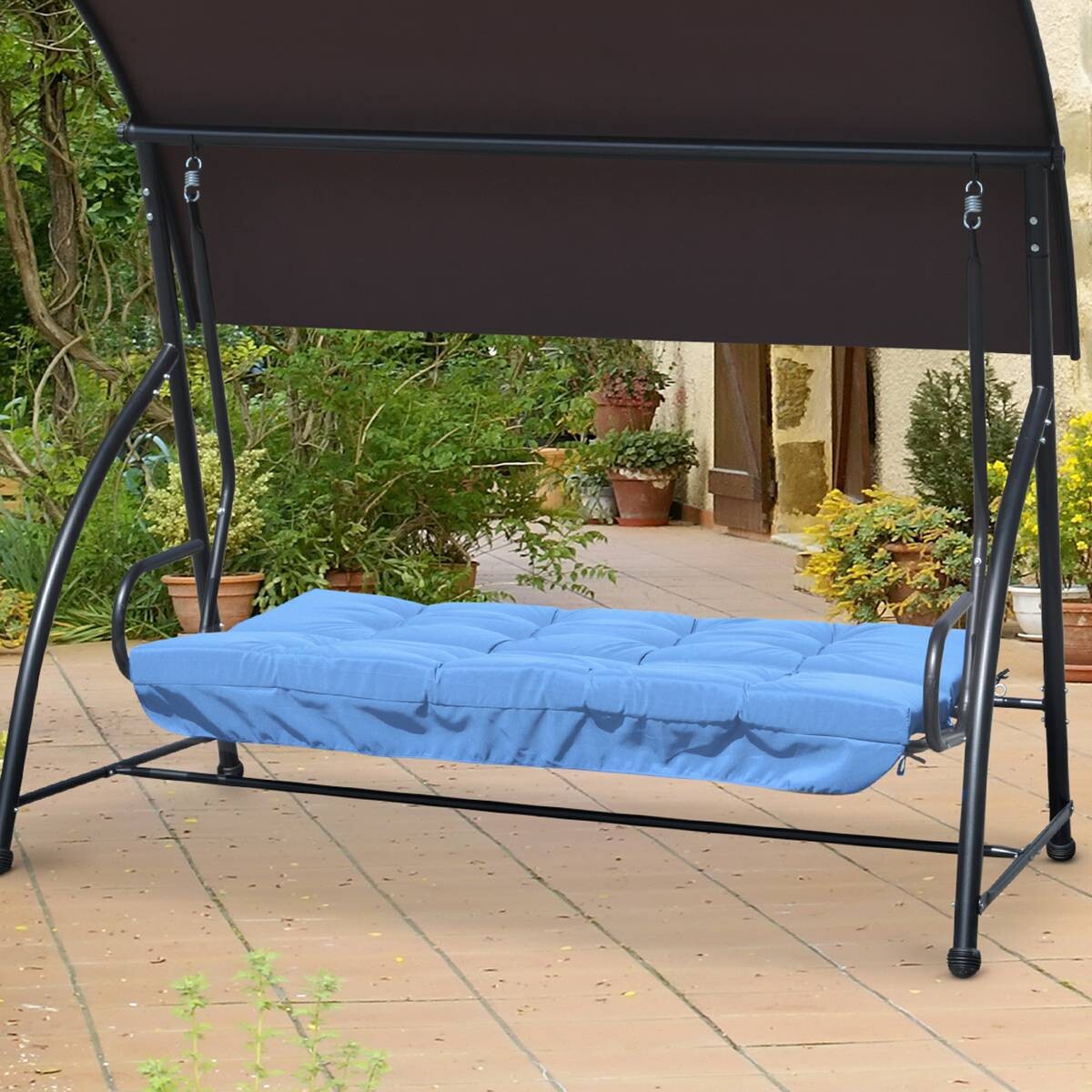 Outsunny Sitzkissen blau Polyester B/H/L: ca. 100x8x170 cm
