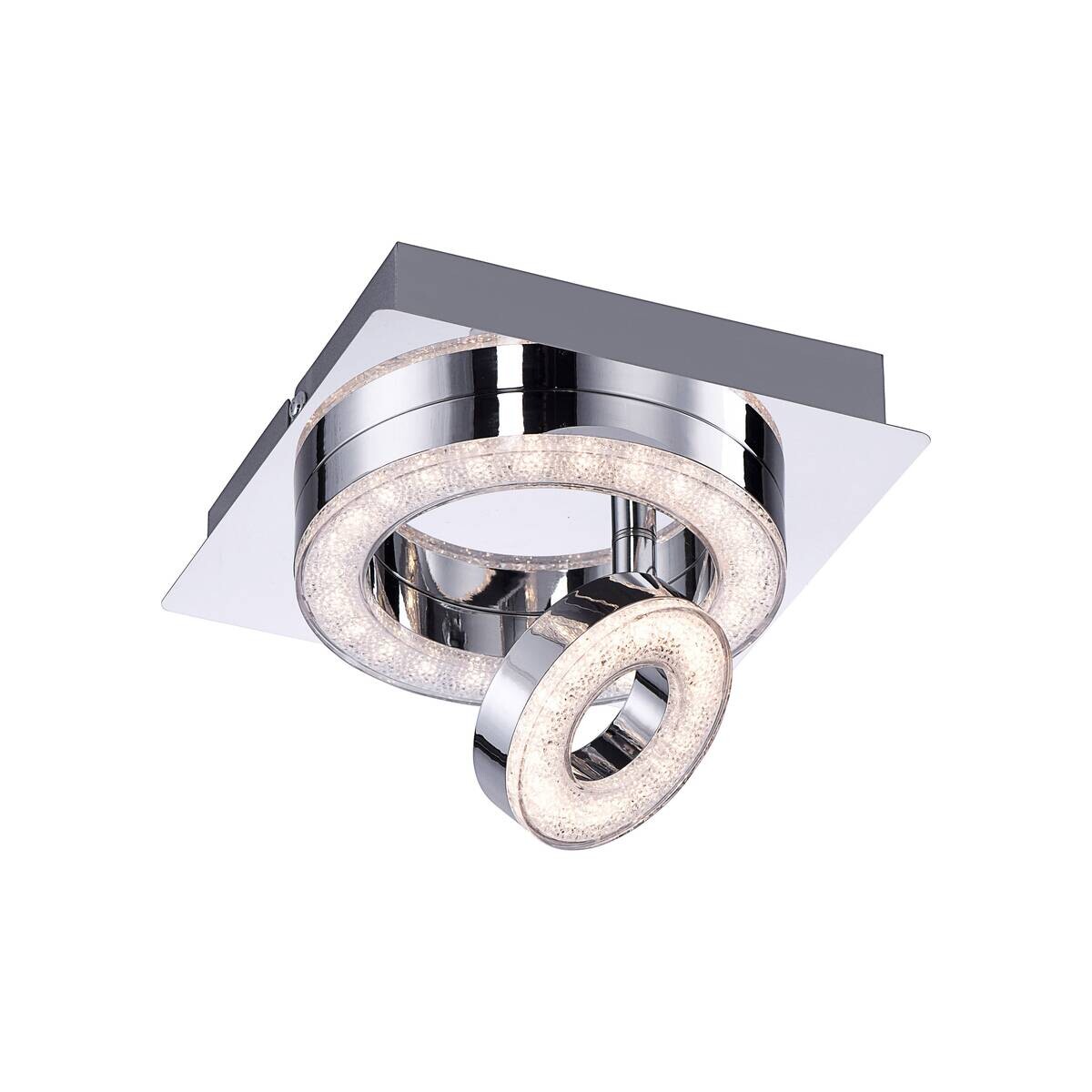 Just Light LED-Deckenleuchte 2-flg. Tim Chrom Metall Acryl B/H/L: ca. 17x13x17 cm 1 Brennstellen