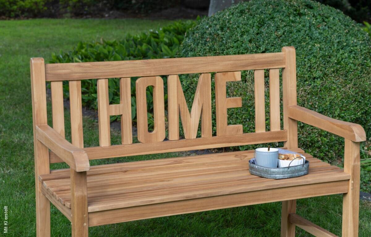deVries Gartenbank Woodie natur Teakholz B/H/L: ca. 60x89x120 cm
