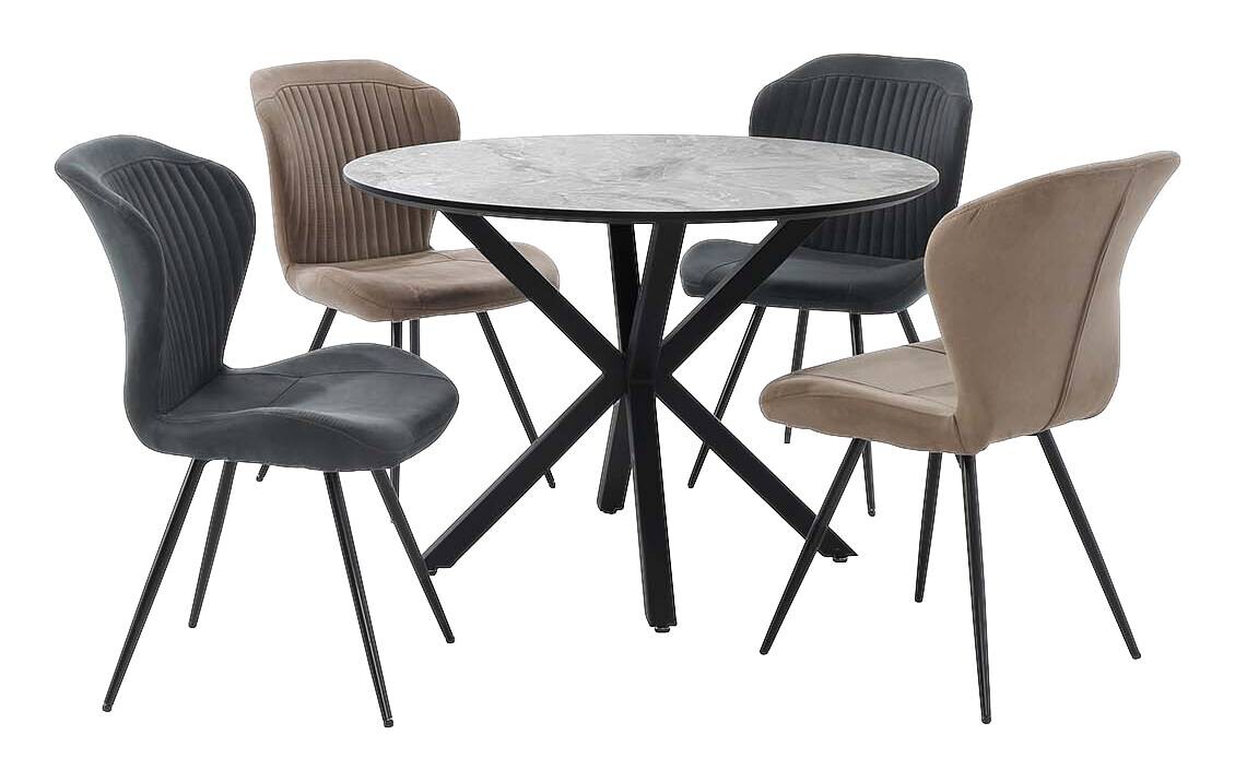Esstisch schwarz grau Marmoroptik B/H/T/D: ca. 110x77x110x110 cm