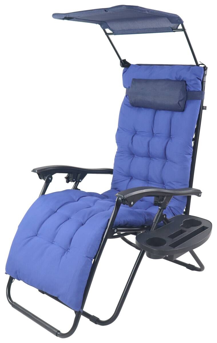 Gartenliege blau Textilene B/H/L: ca. 64x107x160 cm