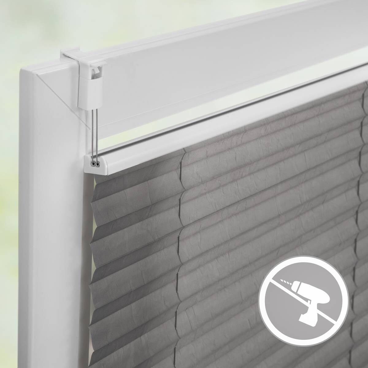 LICHTBLICK Spannplissee hellgrau B/L: ca. 75x130 cm