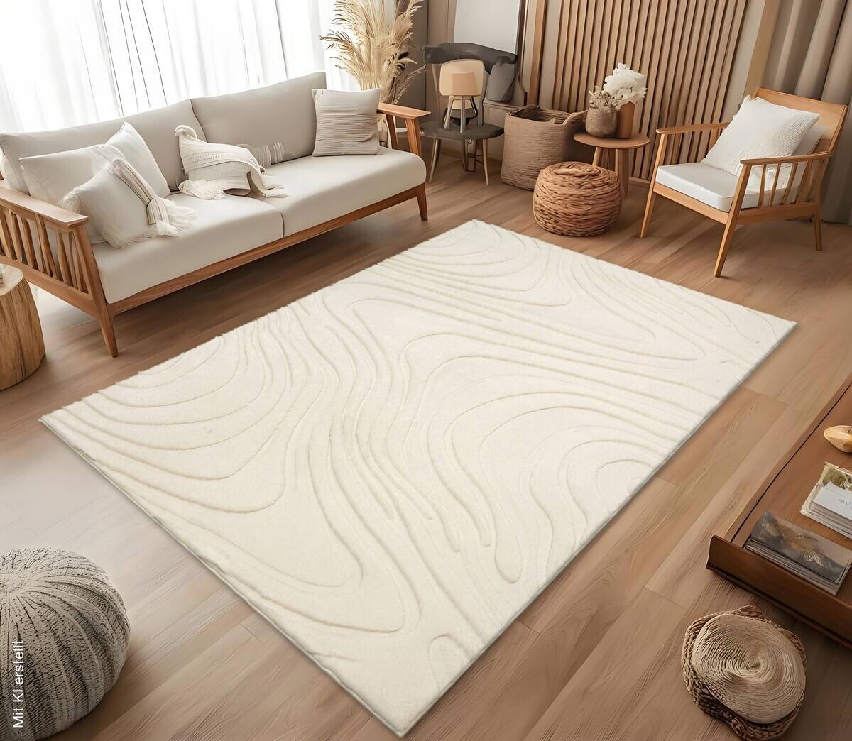 Teppich Jacquard ivory B/L: ca. 160x230 cm