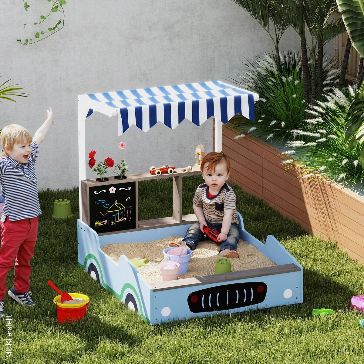 AIYAPLAY Sandkasten blau B/H/L: ca. 90x104x108 cm