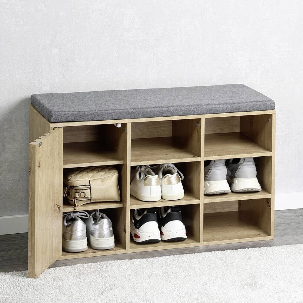 Schuhschrank natur Holz B/H/L: ca. 29,5x48x76 cm