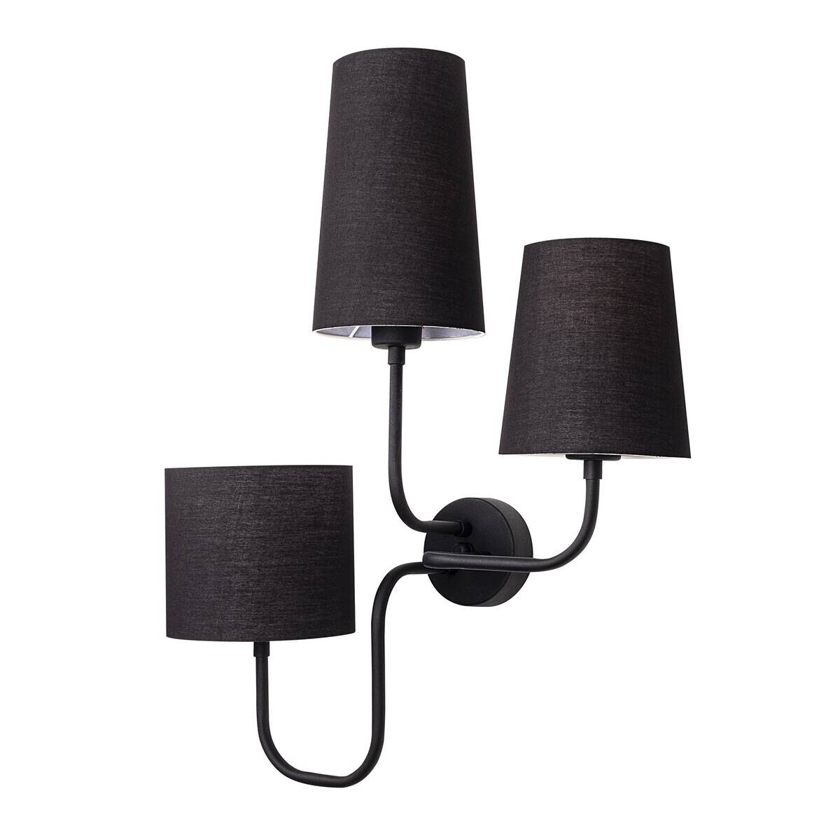 Opviq Wandleuchte schwarz Metall B/H/L: ca. 20x57x50 cm E27 1 Brennstellen