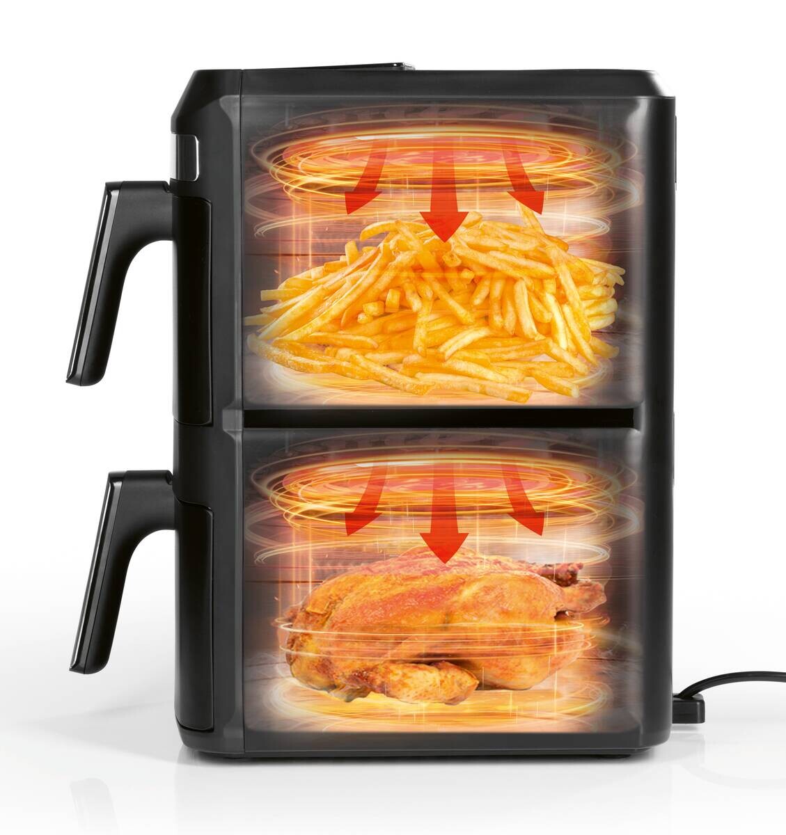 GOURMETmaxx Heißluftfritteuse 16439 schwarz Kunststoff B/H/L: ca. 28,2x42,3x40,8 cm ca. 6 l