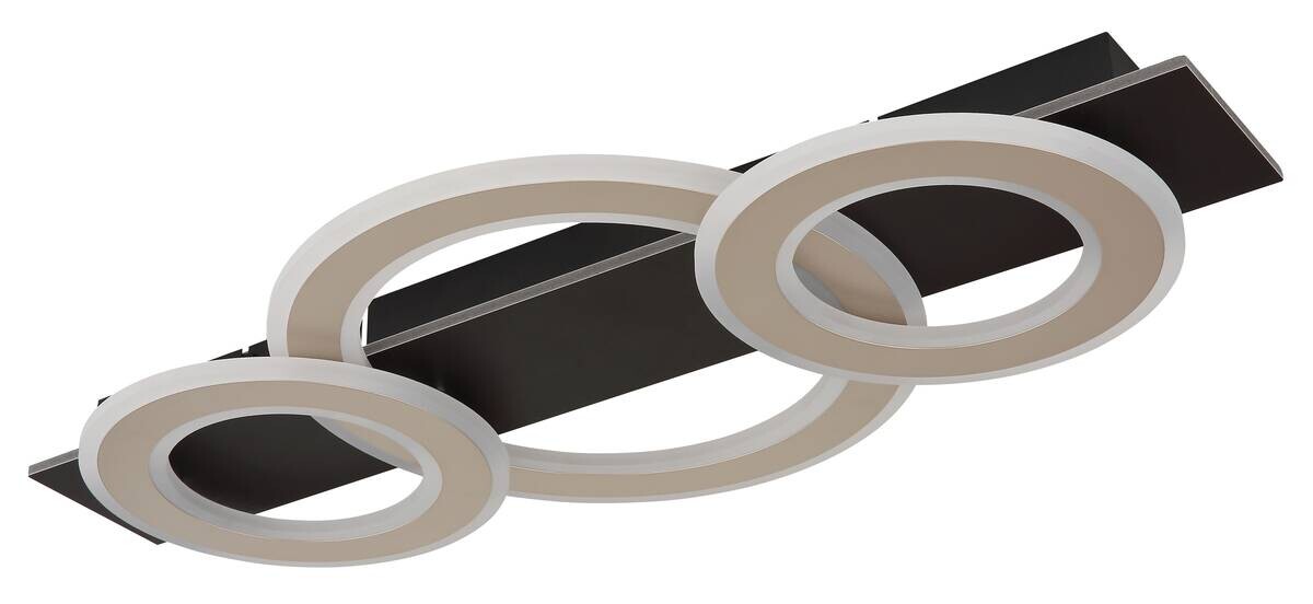 GLOBO LED-Deckenleuchte JAYDEN 48034A-50 dunkelbraun champagner mattschwarz MDF Kunststoff Metall B/H/L: ca. 73x7x35 cm 1 Brennstellen