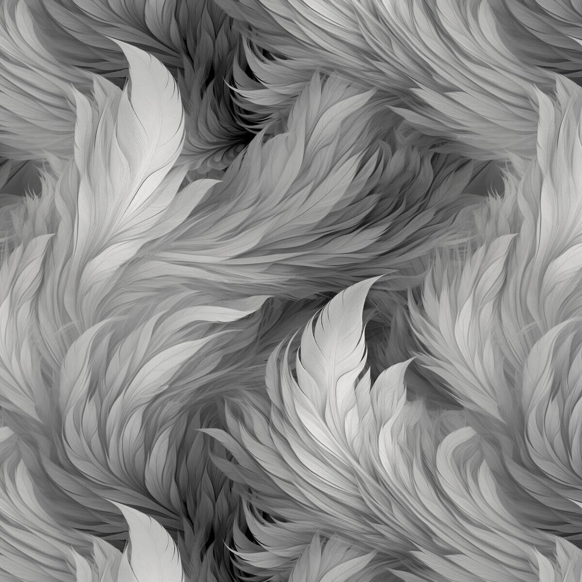 UGEPA Papiertapete Federn grau schwarz B/L: ca. 53x1005 cm