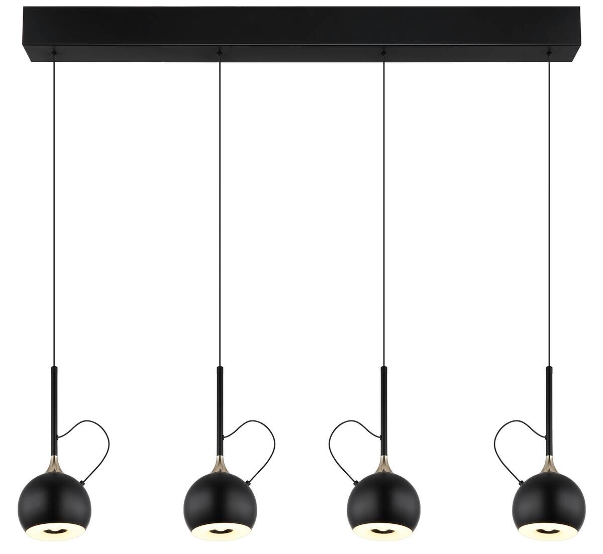 GLOBO Pendelleuchte mattschwarz gold Metall B/H/L: ca. 12x150x93 cm 1 Brennstellen