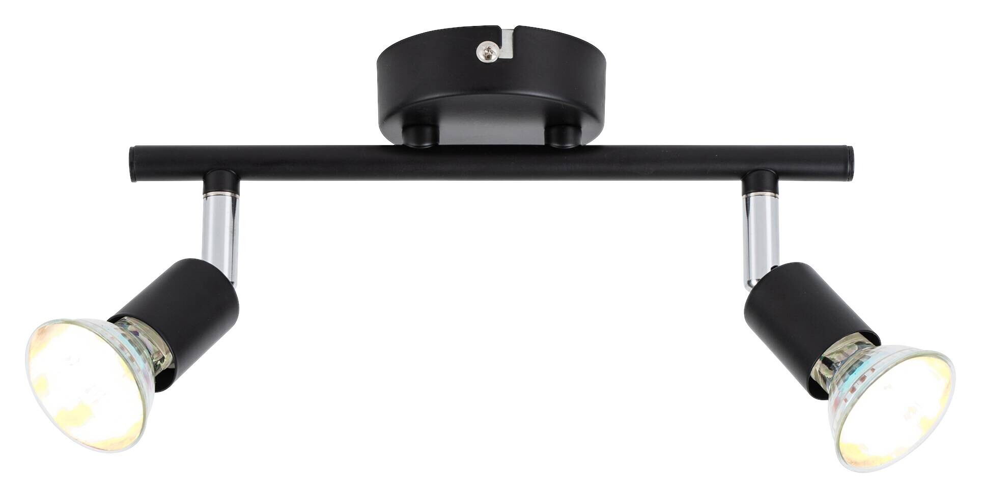 POCOline Spotbalken Boris schwarz B/H/L: ca. 10x8x25 cm 2 Brennstellen