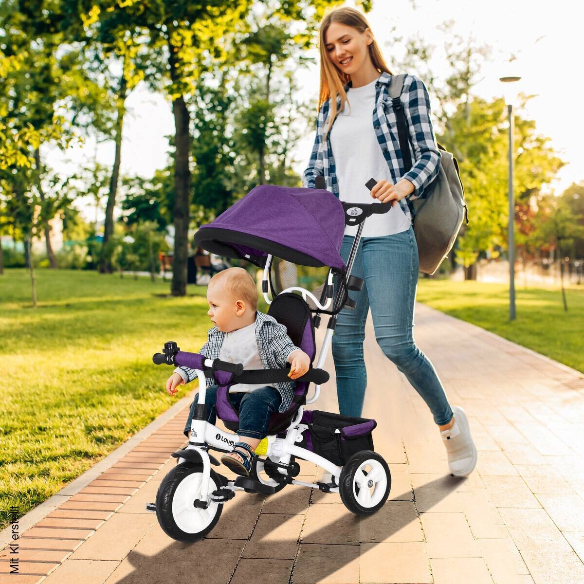 HOMCOM Kinderdreirad violett B/H/L: ca. 50x106x95 cm