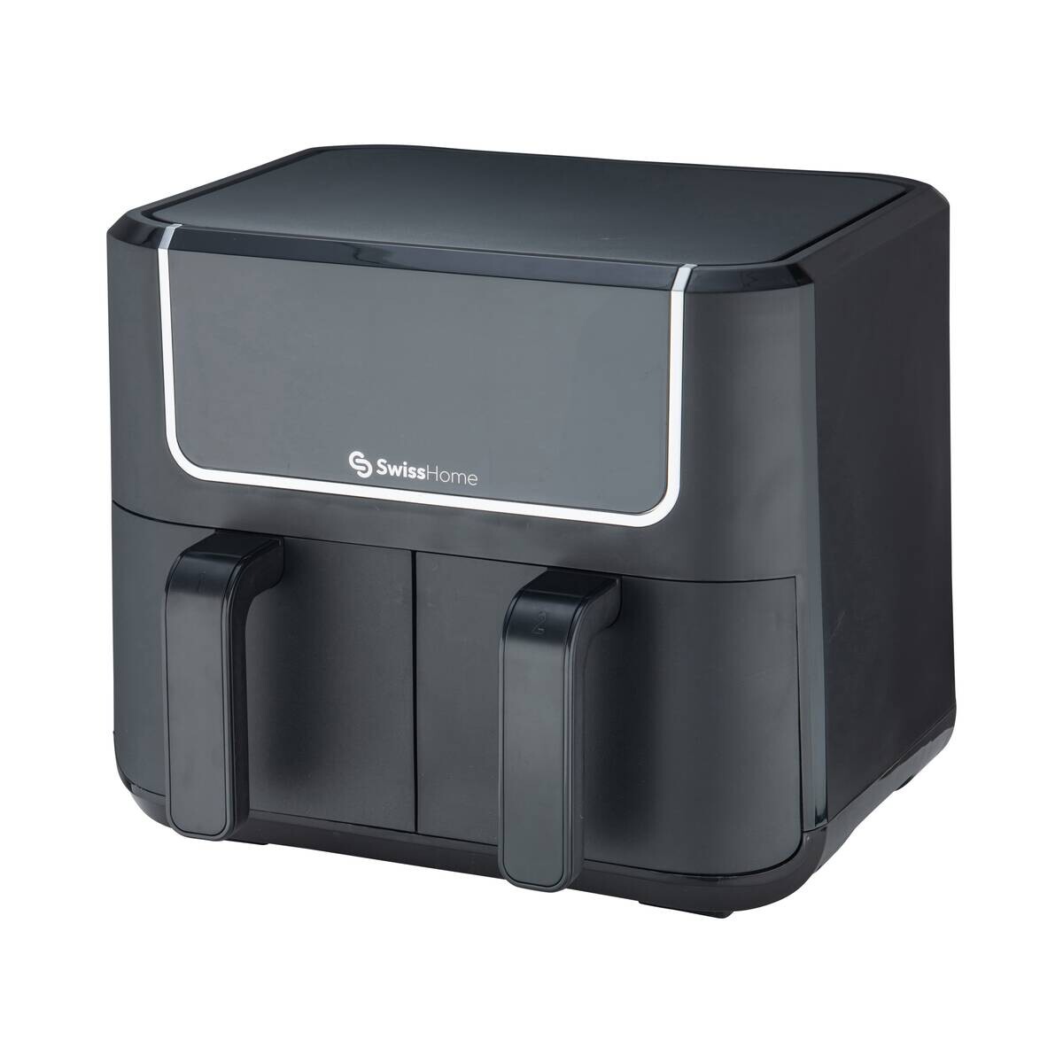 SWISS HOME Doppel-Heißluftfritteuse SH-6931 schwarz Kunststoff B/H/L: ca. 24x28x32 cm ca. 3 l