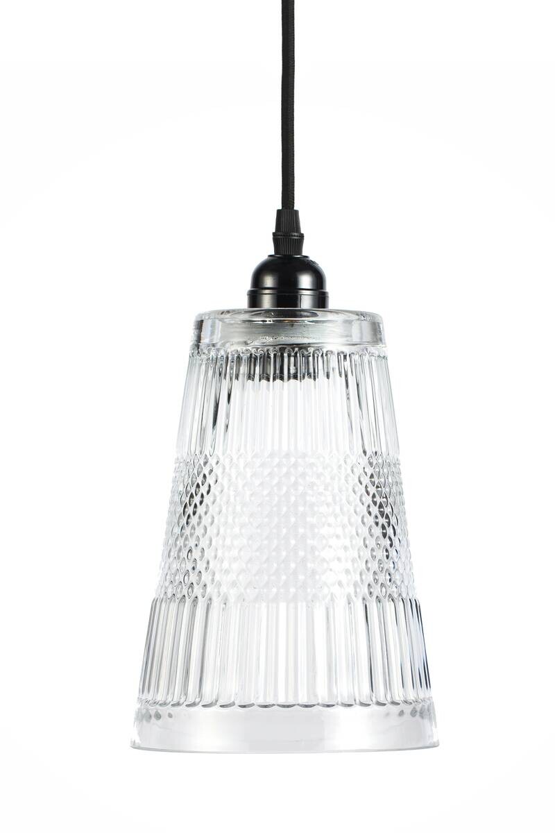 Kayoom Pendelleuchte schwarz transparent Glas B/H/L: ca. 14,5x25x14,5 cm E27 1 Brennstellen