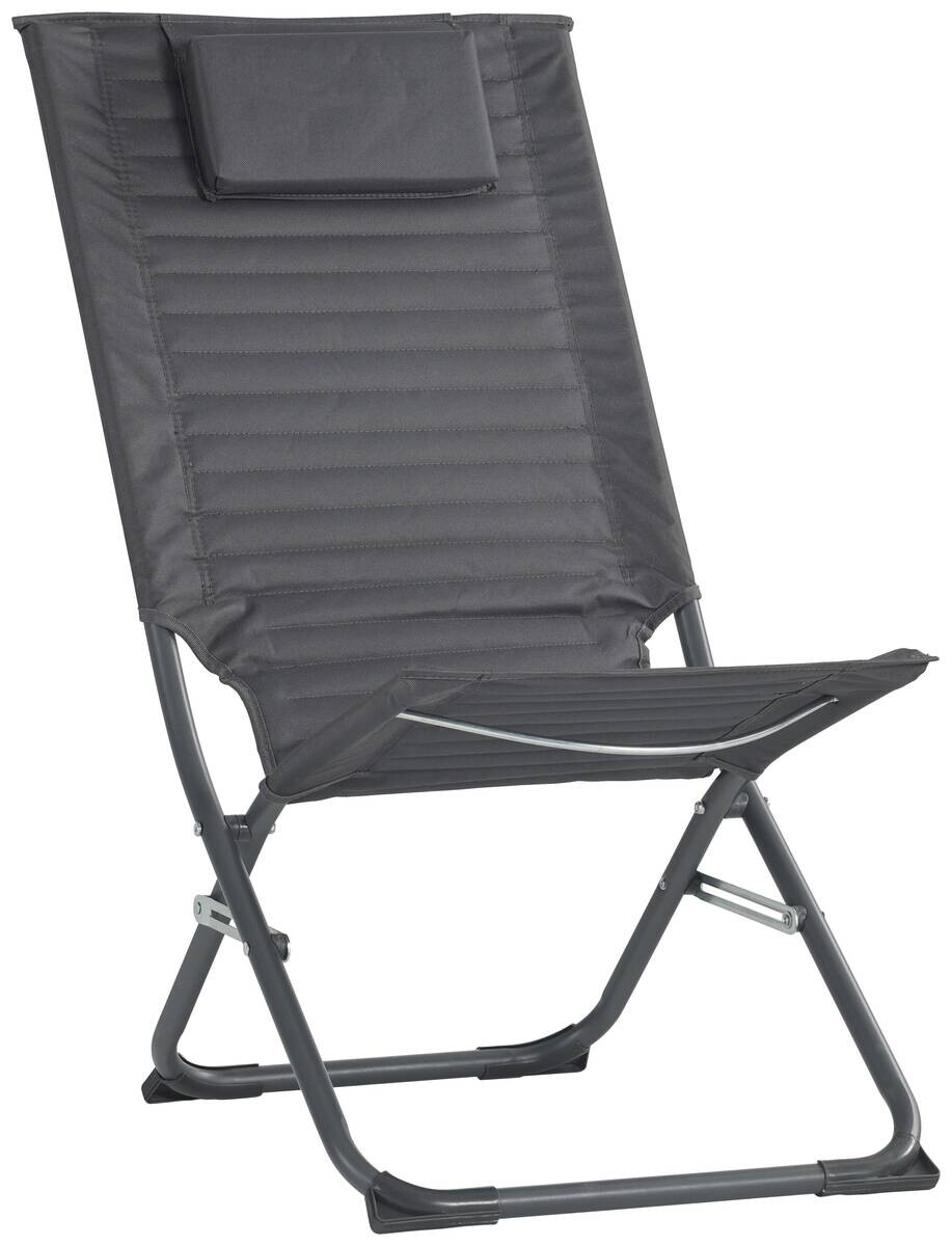 POCOline Campingstuhl dunkelgrau Stahlrohr B/H/L: ca. 70x86x48 cm