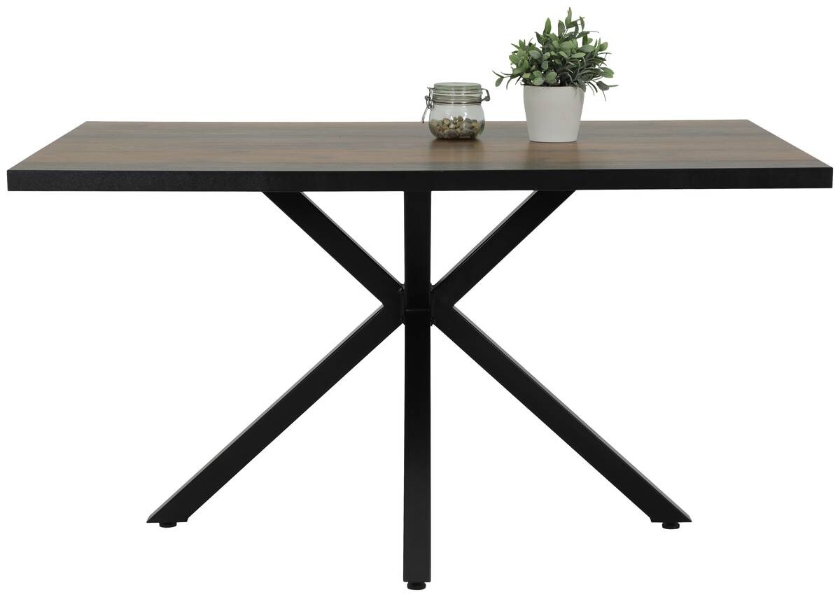 Esstisch CLEO Eiche Old Wood Nachbildung schwarz pulverbeschichtet B/H/T: ca. 140x76x90 cm