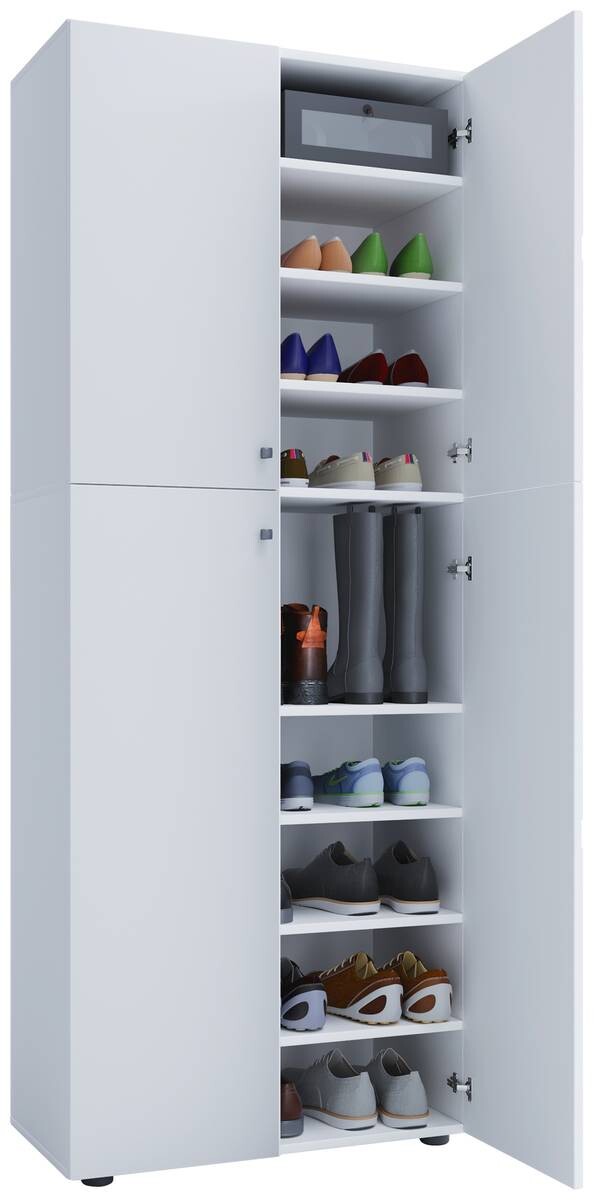 Schuhschrank Lona XXL weiß B/H/T: ca. 70x182x39 cm