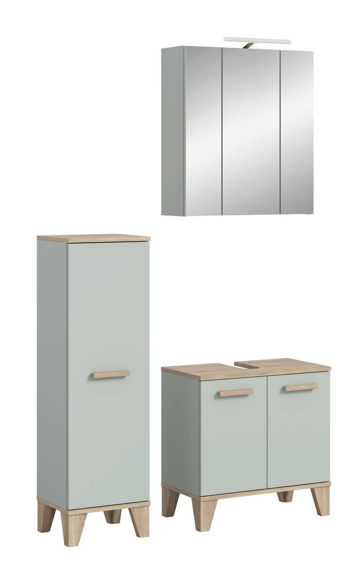 Badezimmer-Set STAR hellgrün Eiche hell Nachbildung B/H/T: ca. 109x190x34 cm