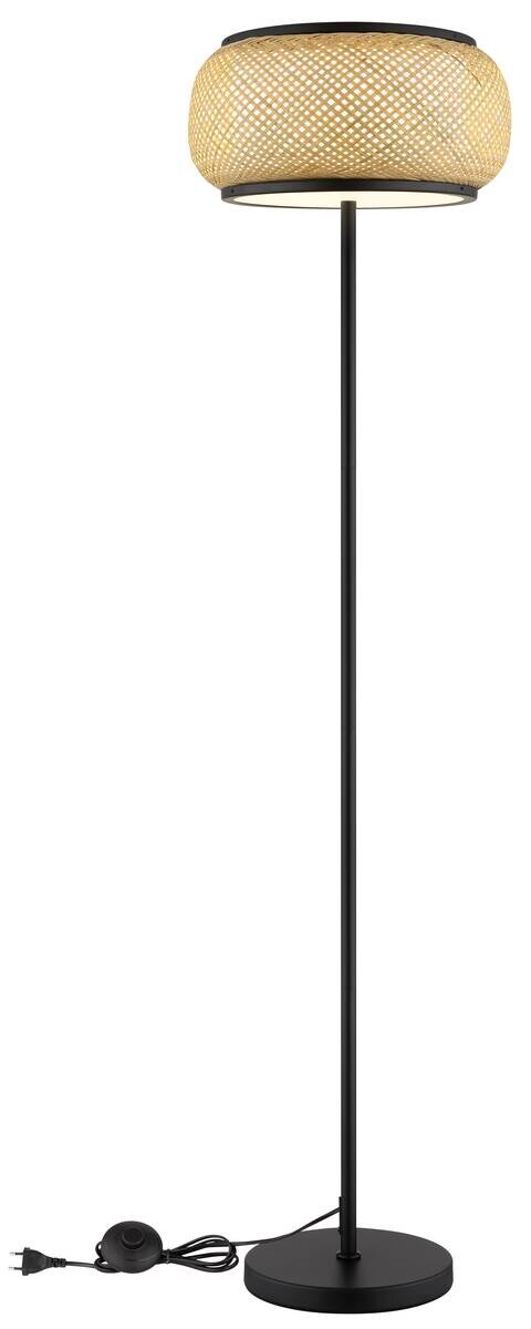 GLOBO Stehlampe natur mattschwarz Metall Bambus H/D: ca. 146,1x38 cm 1 Brennstellen