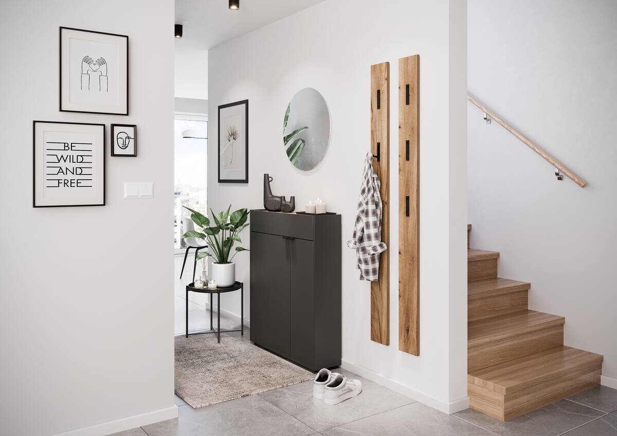 Mehrzweckschrank 1319-549 Graphit Optik Eiche Navarra Nachbildung B/H/T: ca. 82x102x22 cm