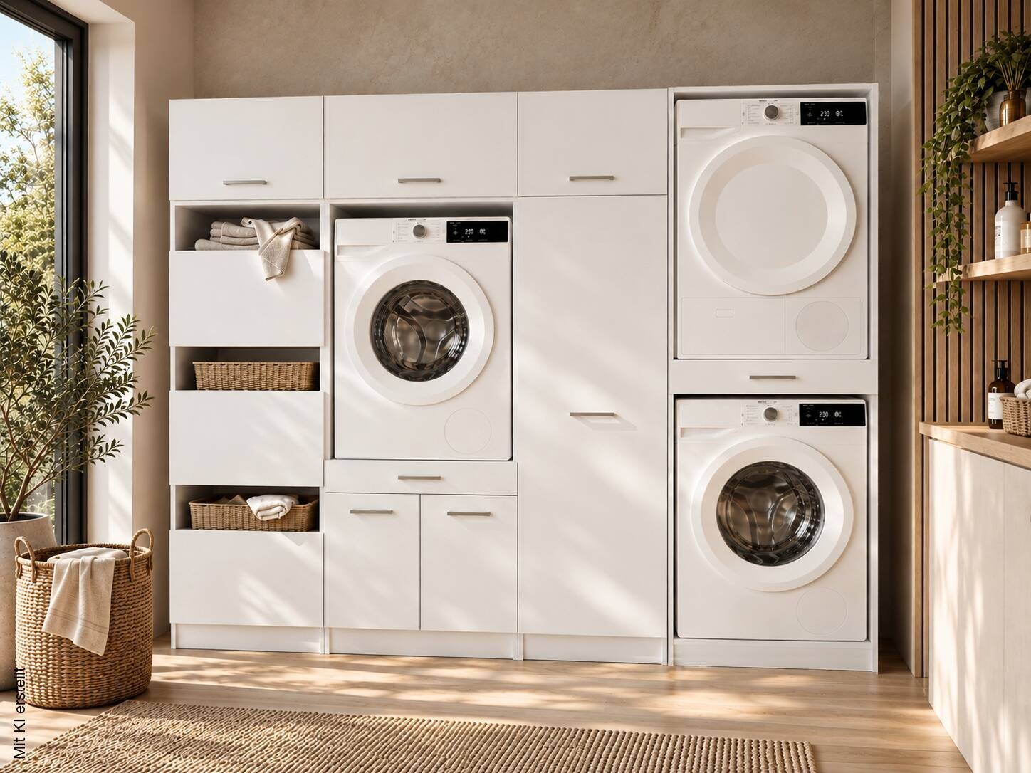 Waschmaschinenschrank Washino weiß B/H/T: ca. 67,5x200,5x67,5 cm