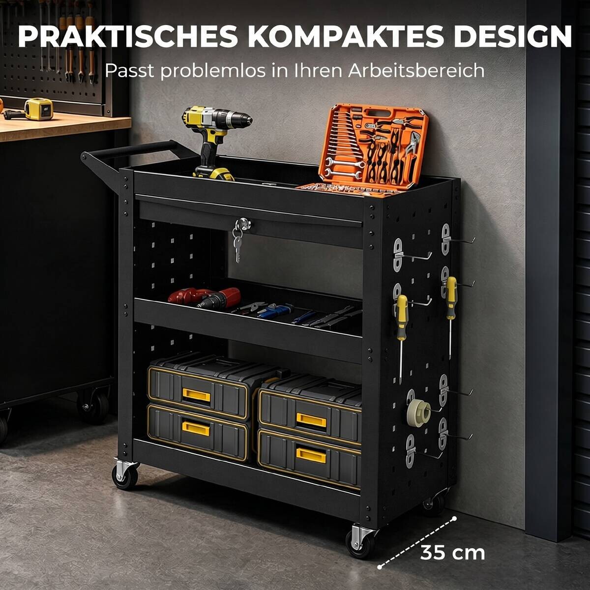 Werkzeugwagen B/H/T: ca. 78x73x35 cm