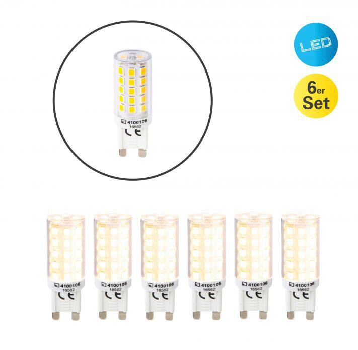 Näve Leuchten LED-Stiftsockellampe 6er-Set NV4100106 6er Pack G9