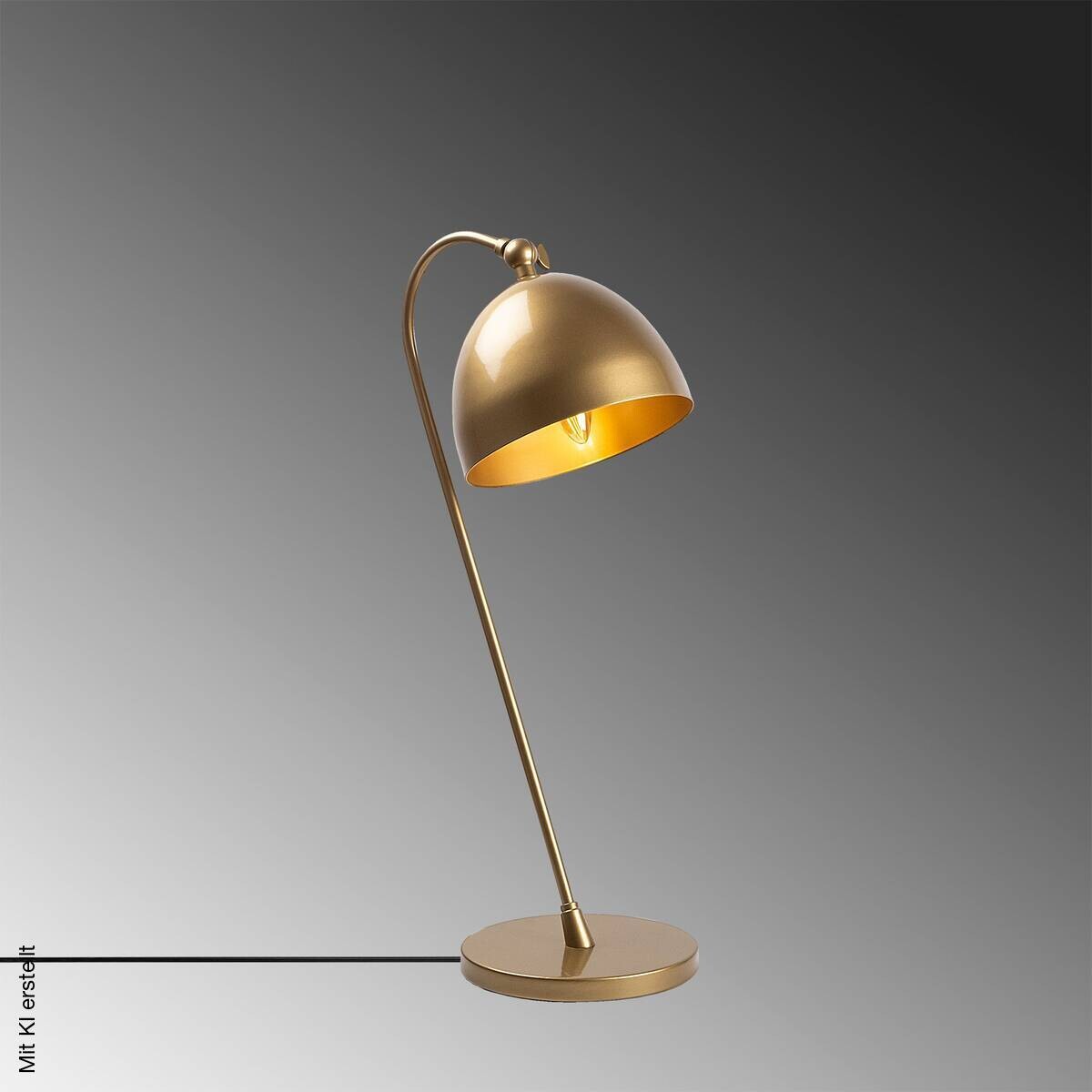 Opviq Tischleuchte gold Metall B/H/L: ca. 26x54x18 cm E14 1 Brennstellen