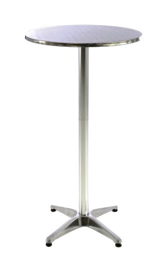 VCM Stehtisch silber Alu H/D: ca. 115x60 cm