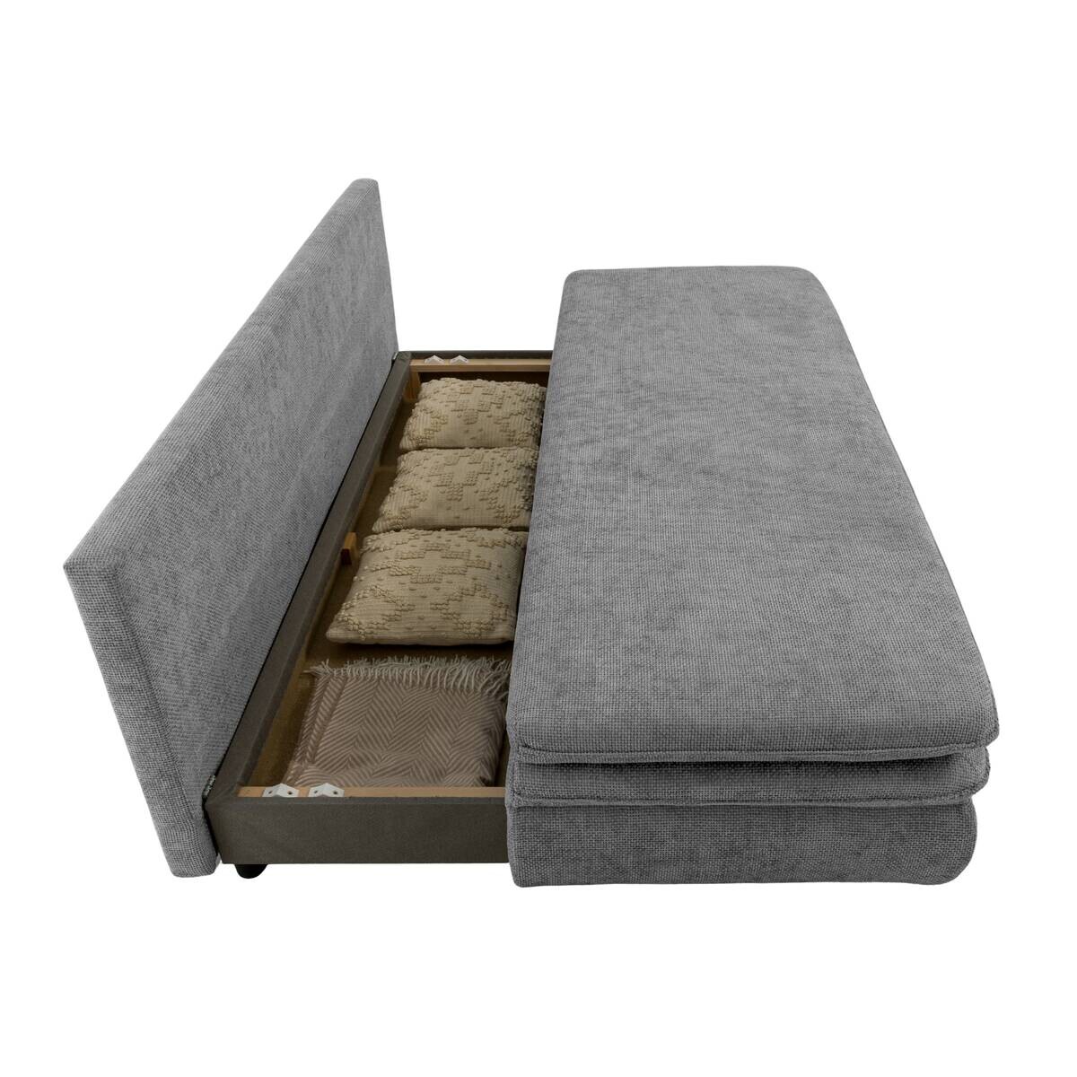 Schlafsofa grau Microfaser B/H/T: ca. 200x89x85 cm