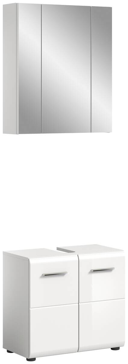 Badezimmer-Set ICE weiß weiß Hochglanz B/H/T: ca. 60x190x32 cm