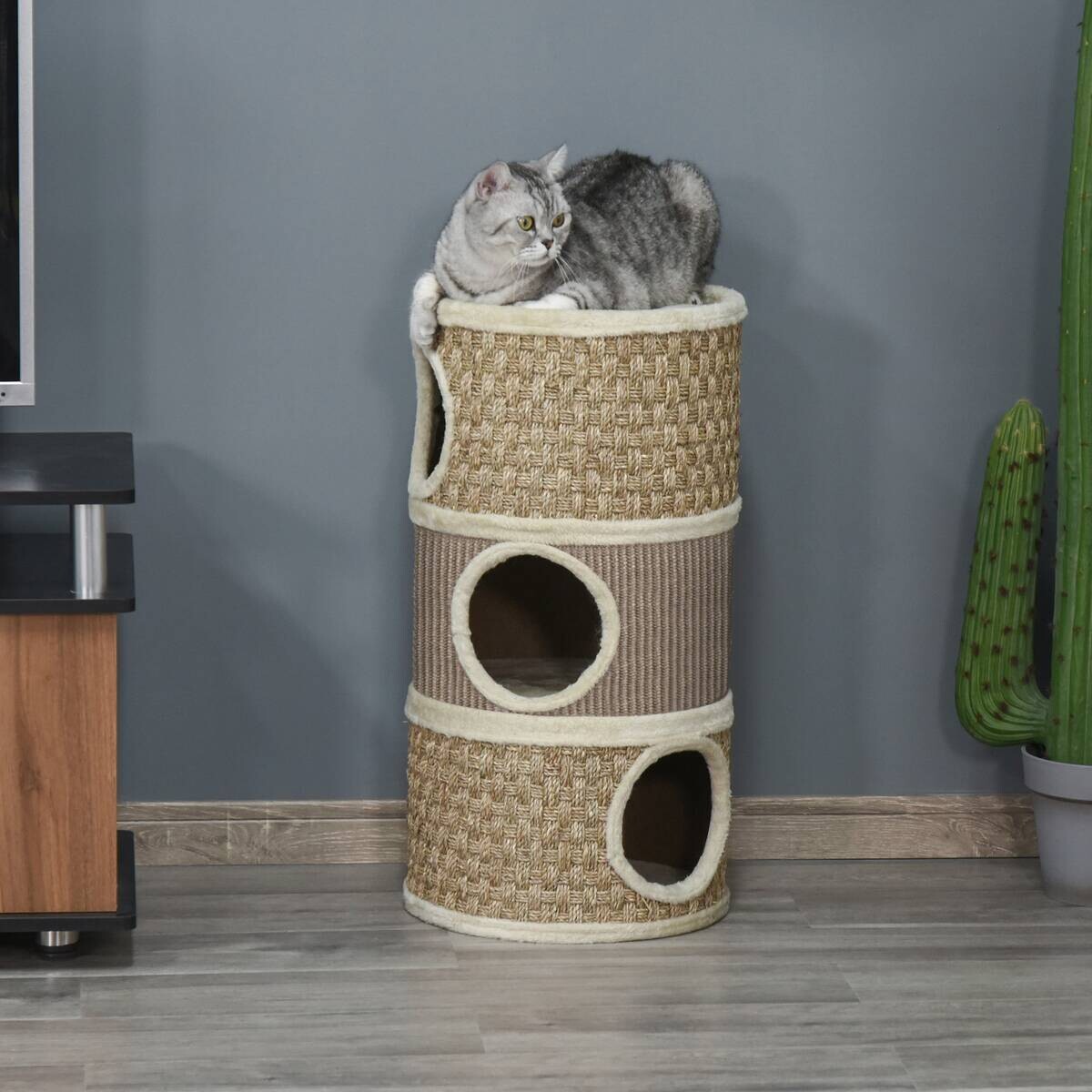 PawHut Tier-Zubehör braun Edelstahl B/H/L: ca. 37,5x37,5x70 cm