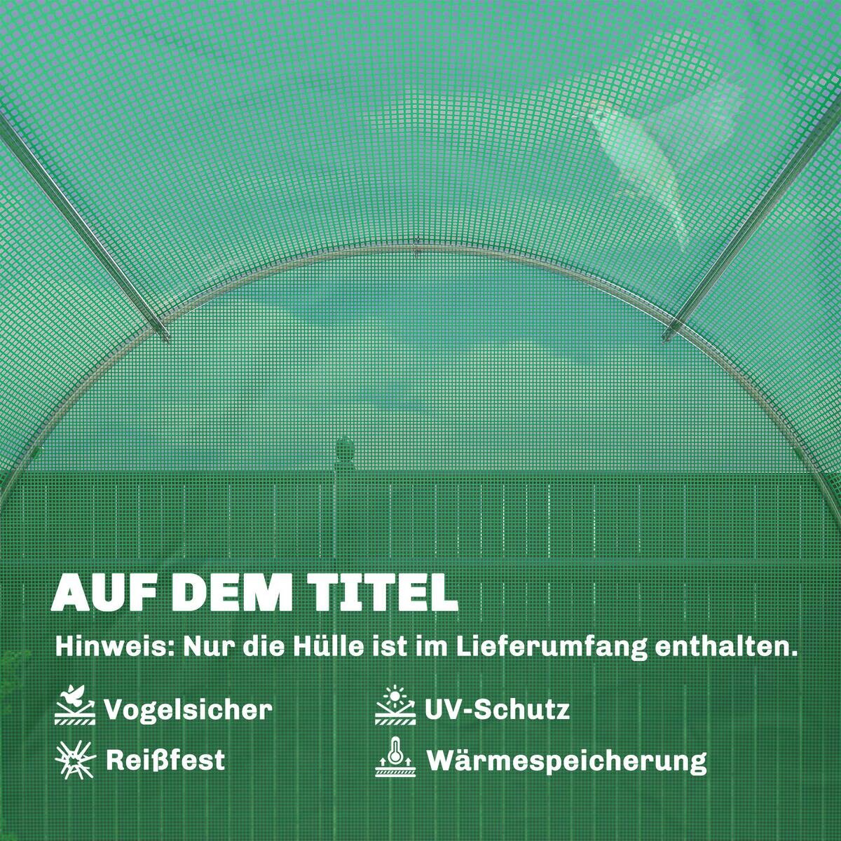 Outsunny Gewächshausfolie B/H/T/L: ca. 200x200x200x400 cm grün