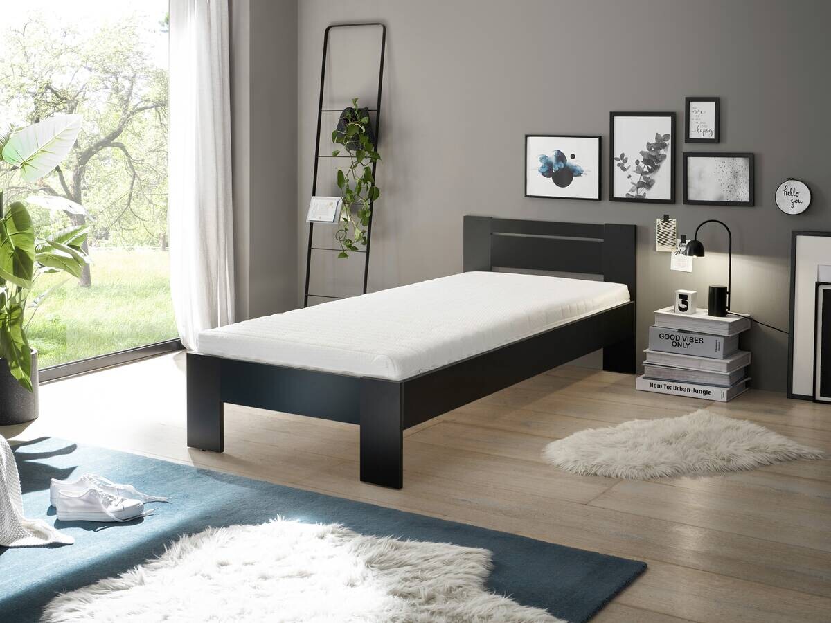 Futonbett Cannes schwarz Liegefläche B/L: ca. 90x200 cm